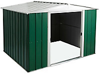Arrow Greenvale 10x8 ft Apex Green & white Metal 2 door Shed