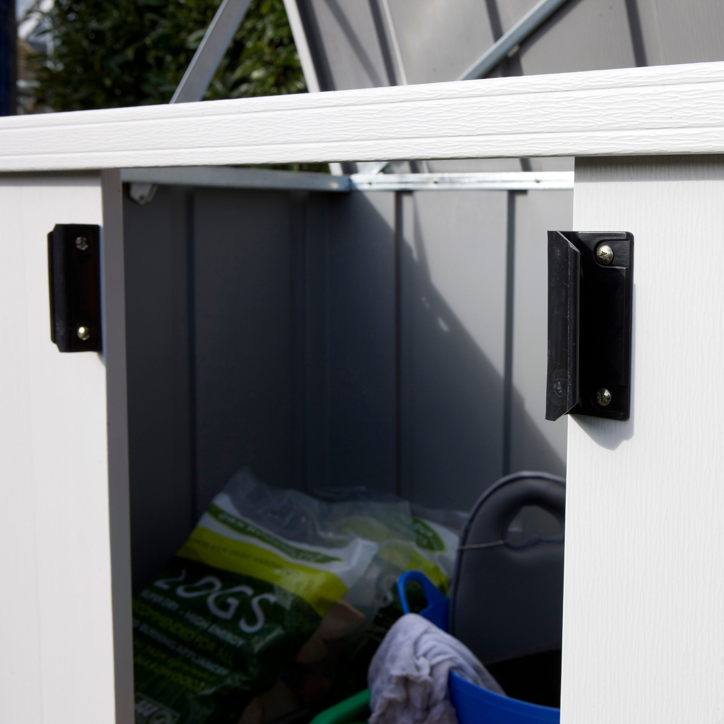 Arrow Greenvale 6x3 ft Pent Green & white Metal 2 door Shed with floor - Assembly service included