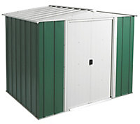 Arrow Greenvale 8x6 Apex Green & white Metal Shed with floor