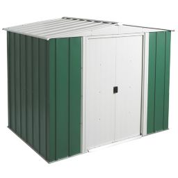 Arrow Greenvale 8x6 Apex Green & white Metal Shed with floor