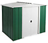 Arrow Greenvale 8x6 ft Apex Green & white Metal 2 door Shed with floor - Assembly service included