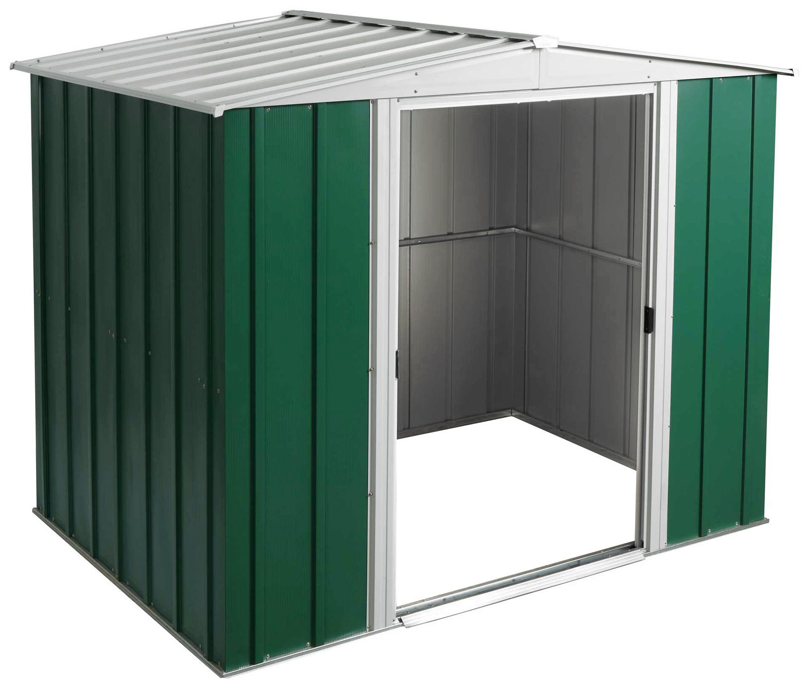 Arrow Greenvale 8x6 ft Apex Green & white Metal 2 door Shed