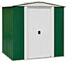 Arrow Greenvale Apex Green & white Metal 2 door Shed with floor - Assembly service included