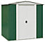 Arrow Greenvale Apex Green & white Metal 2 door Shed with floor