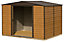Arrow Woodvale 10x12 ft Apex Coffee Metal 2 door Shed with floor