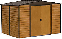 Arrow Woodvale 10x6 ft Apex Coffee Metal 2 door Shed with floor - Assembly service included