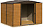 Arrow Woodvale 10x6 ft Apex Coffee Metal 2 door Shed with floor