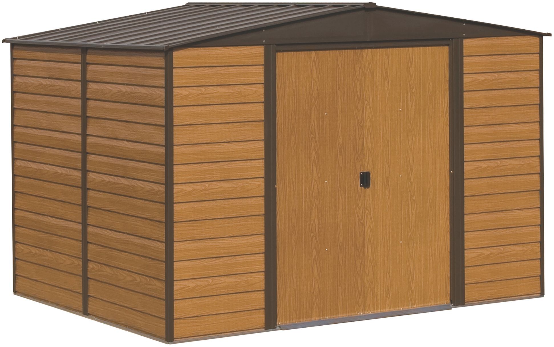 Arrow Woodvale 10x6 ft Apex Coffee Metal 2 door Shed