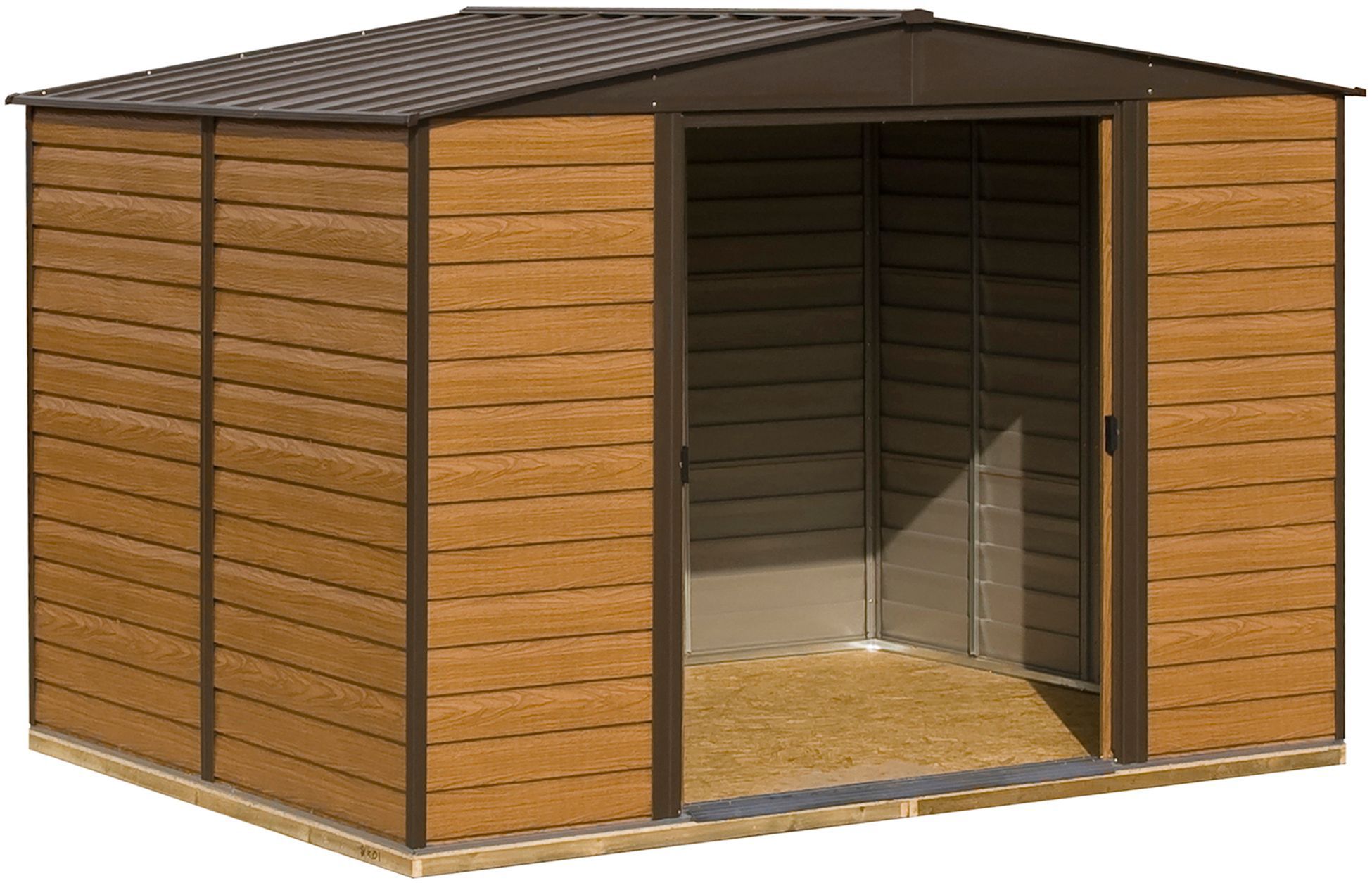 Arrow Woodvale 10x8 Apex Coffee Metal Shed With Floor | DIY At B&Q