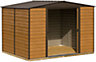 Arrow Woodvale 10x8 ft Apex Coffee Metal 2 door Shed with floor - Assembly service included