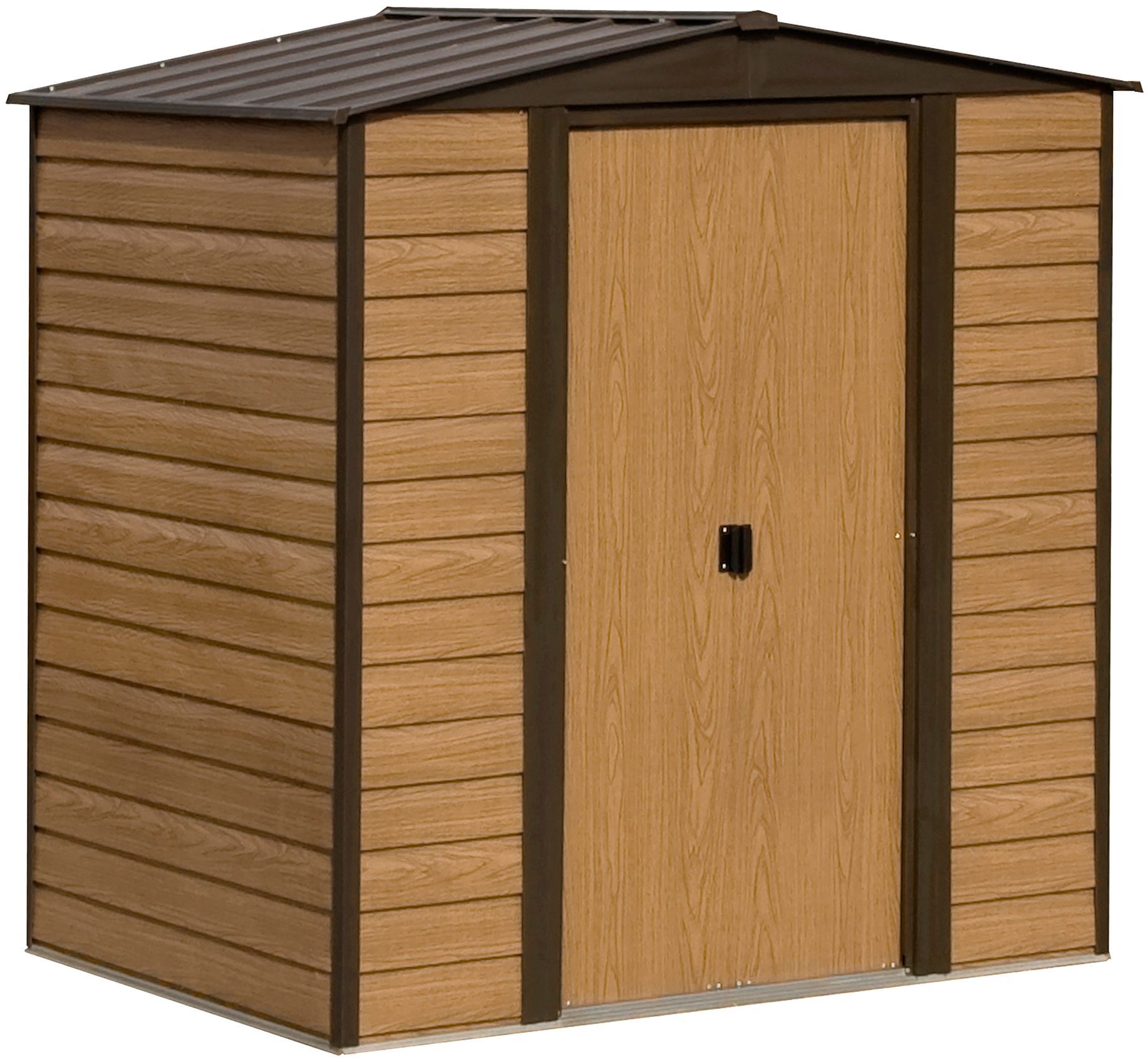 Arrow Woodvale Apex Coffee Metal 2 door Shed with floor - Assembly service included