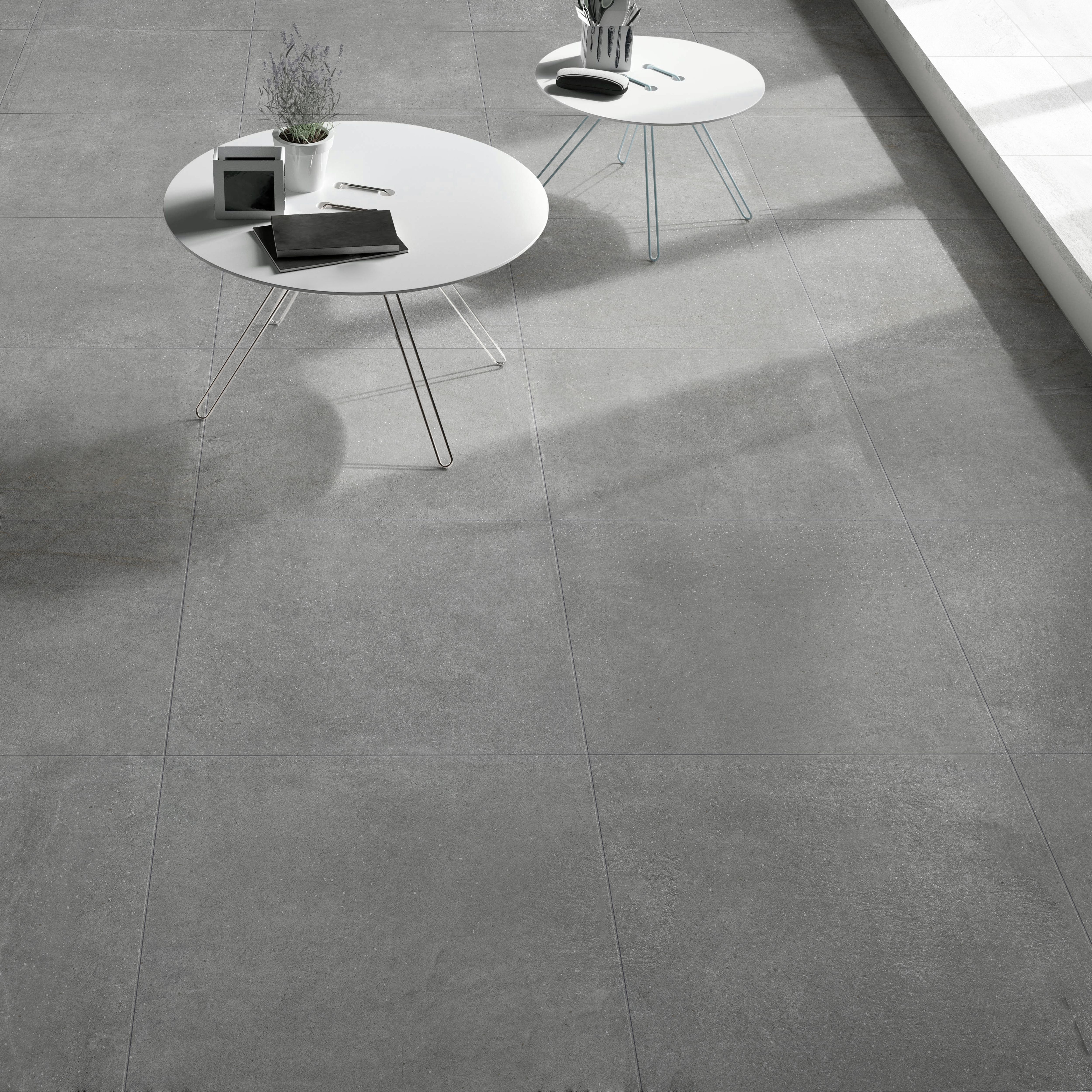 Arshi Grey Matt Concrete effect Porcelain Indoor Wall & floor Tile - 3