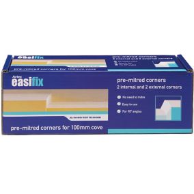 Artex Easifix Classic C-shaped Paper faced plaster External Coving corner (L)340mm (W)95mm, Pack of 4