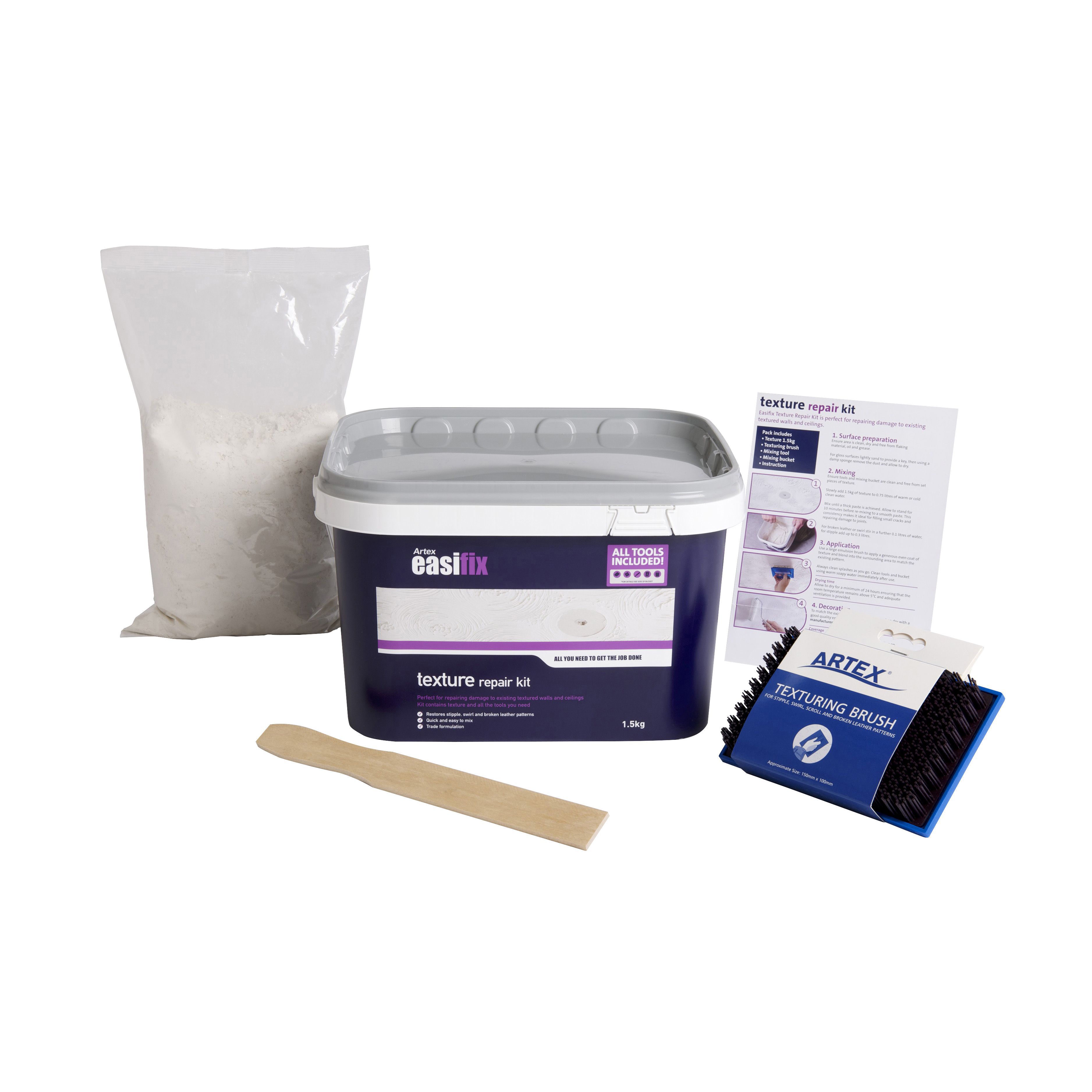 Artex Easifix Texture repair kit 1.5kg DIY at B Q