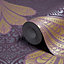 Arthouse Alberti Elderberry Fan damask Pearlescent effect Textured Wallpaper