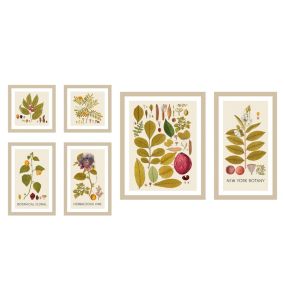 Arthouse Botanical Neutral Tones Mixed size Canvas art, Set of 6