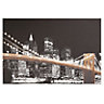 Arthouse Brooklyn bridge skyline Black, white & gold Canvas art (H)60cm x (W)90cm