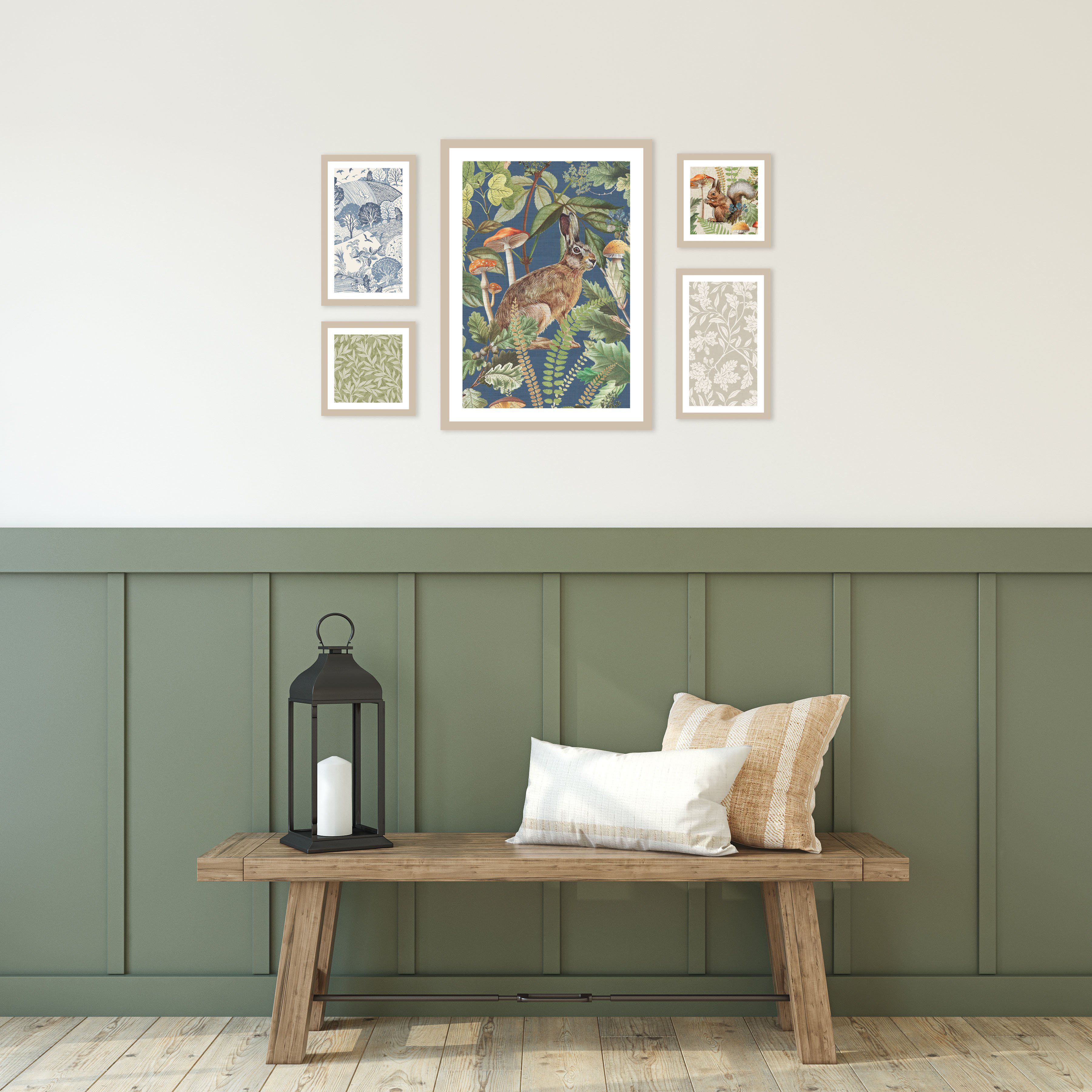 Arthouse Country Multicoloured Mixed size Canvas art, Set of 5