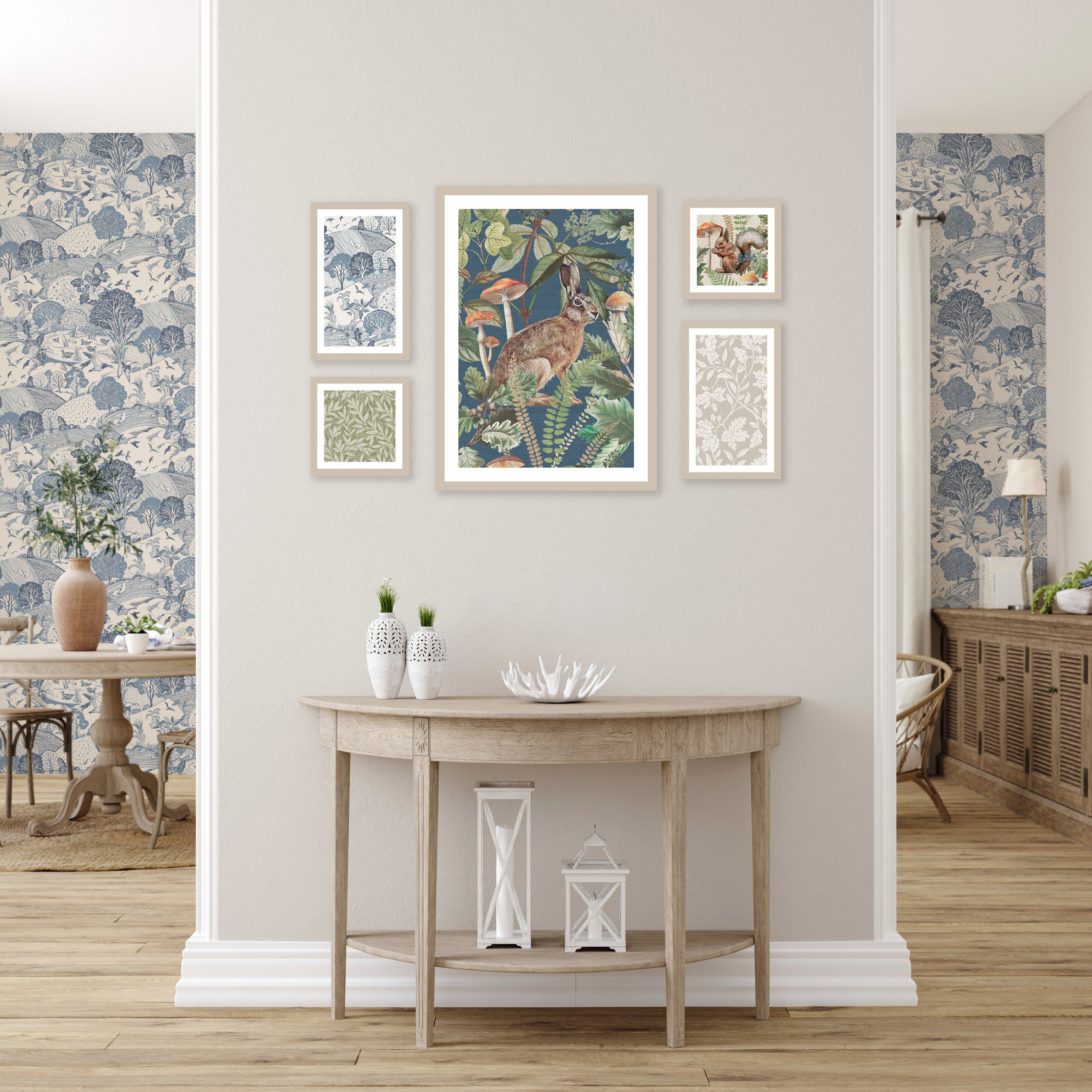Arthouse Country Multicoloured Mixed size Canvas art, Set of 5