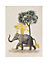 Arthouse Elephant Animal Beige Canvas art, Set of 3 (H)66cm x (W)48cm