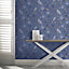 Arthouse Enchantment Midnight blue Night owl Glitter effect Wallpaper