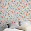 Arthouse Leuzea Blue Floral Smooth Wallpaper Sample
