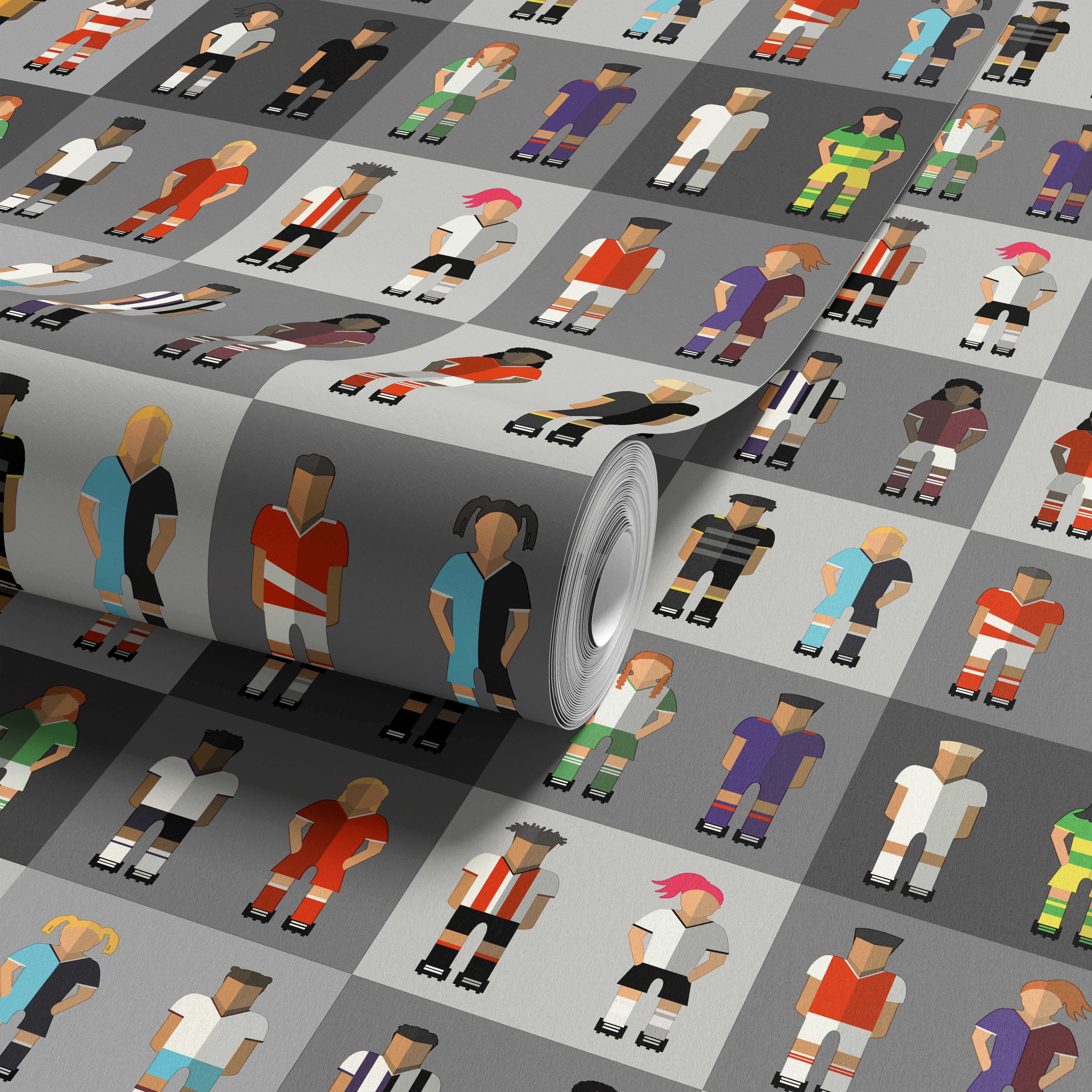Arthouse Multicoloured Football Heroes Children's Smooth Wallpaper