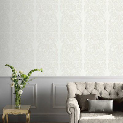 Arthouse Napoli Cream Glitter effect Grand damask Smooth Wallpaper