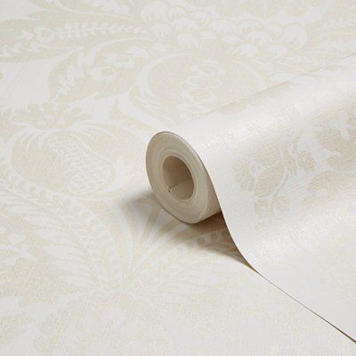 Arthouse Napoli Cream Glitter effect Grand damask Smooth Wallpaper