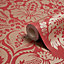 Arthouse Napoli Red Grand damask Glitter effect Smooth Wallpaper