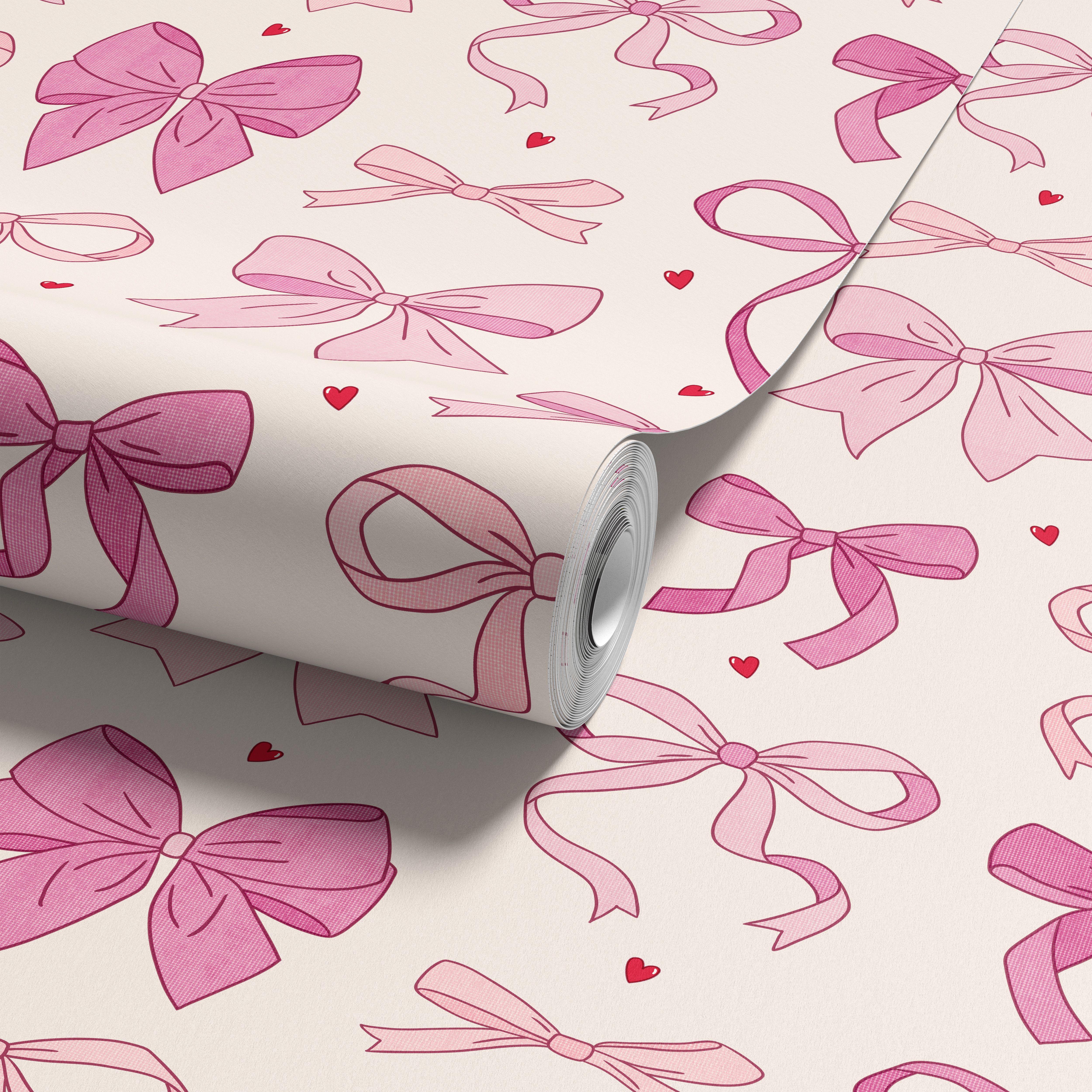 Arthouse Pink Pretty Bows Children's Smooth Wallpaper