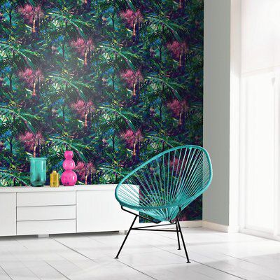 Arthouse Rainforest Dark green Foliage Textured Wallpaper