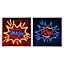 Arthouse Smash & pow Typography Multicolour Canvas art, Set of 2 (H)30cm x (W)30cm