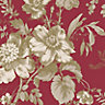Arthouse Vintage Fleurette Brown & red Floral Smooth Wallpaper