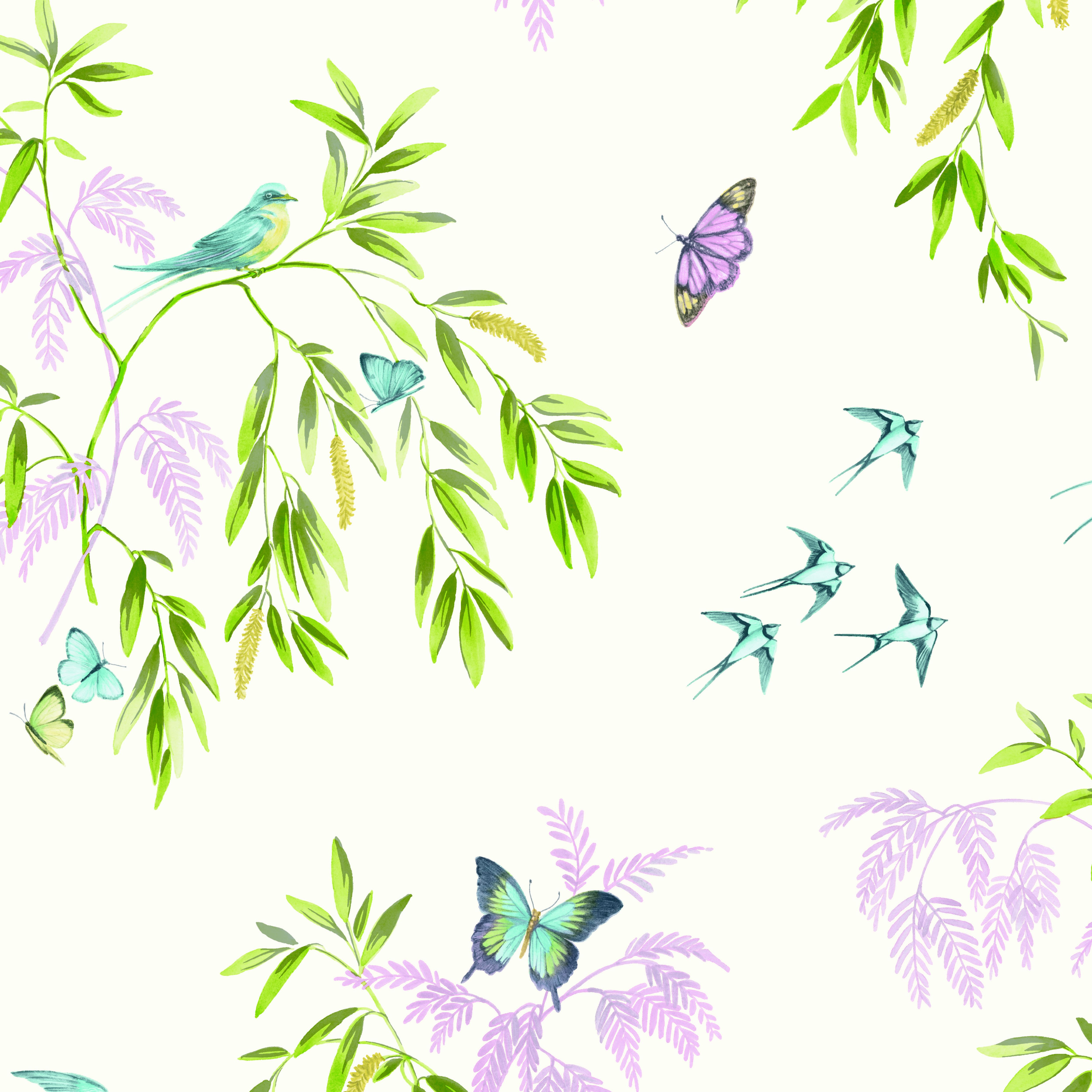 Arthouse Vintage Halcyon days Cream Birds, butterflies ...