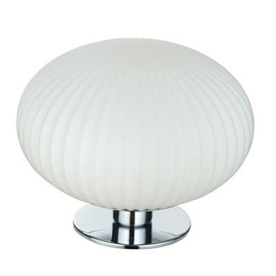 Artic Matt Cream Chrome effect Halogen Table lamp