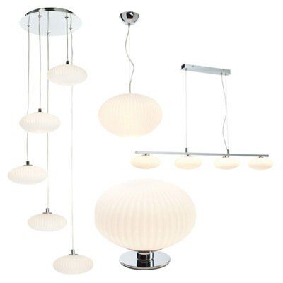 Artic Matt Cream Chrome effect Halogen Table lamp