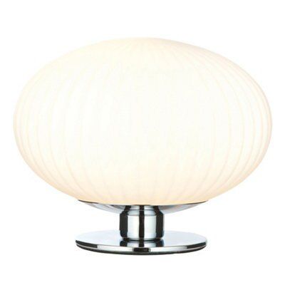 Artic Matt Cream Chrome effect Halogen Table lamp
