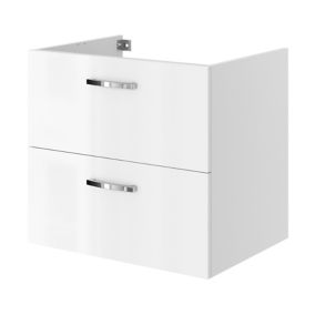 Aruna Gloss & matt White Wall-mounted Bathroom Vanity unit (H) 550mm (W) 600mm