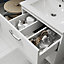 Aruna Gloss & matt White Wall-mounted Vanity unit & basin set (W)610mm (H)725mm