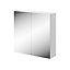 ARUNA Matt White Double Bathroom Cabinet With 2 mirror doors (H)540mm (W)550mm