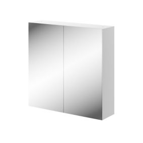 Aruna Matt White Wall-mounted Mirrored Bathroom Cabinet (W)550mm (H)540mm