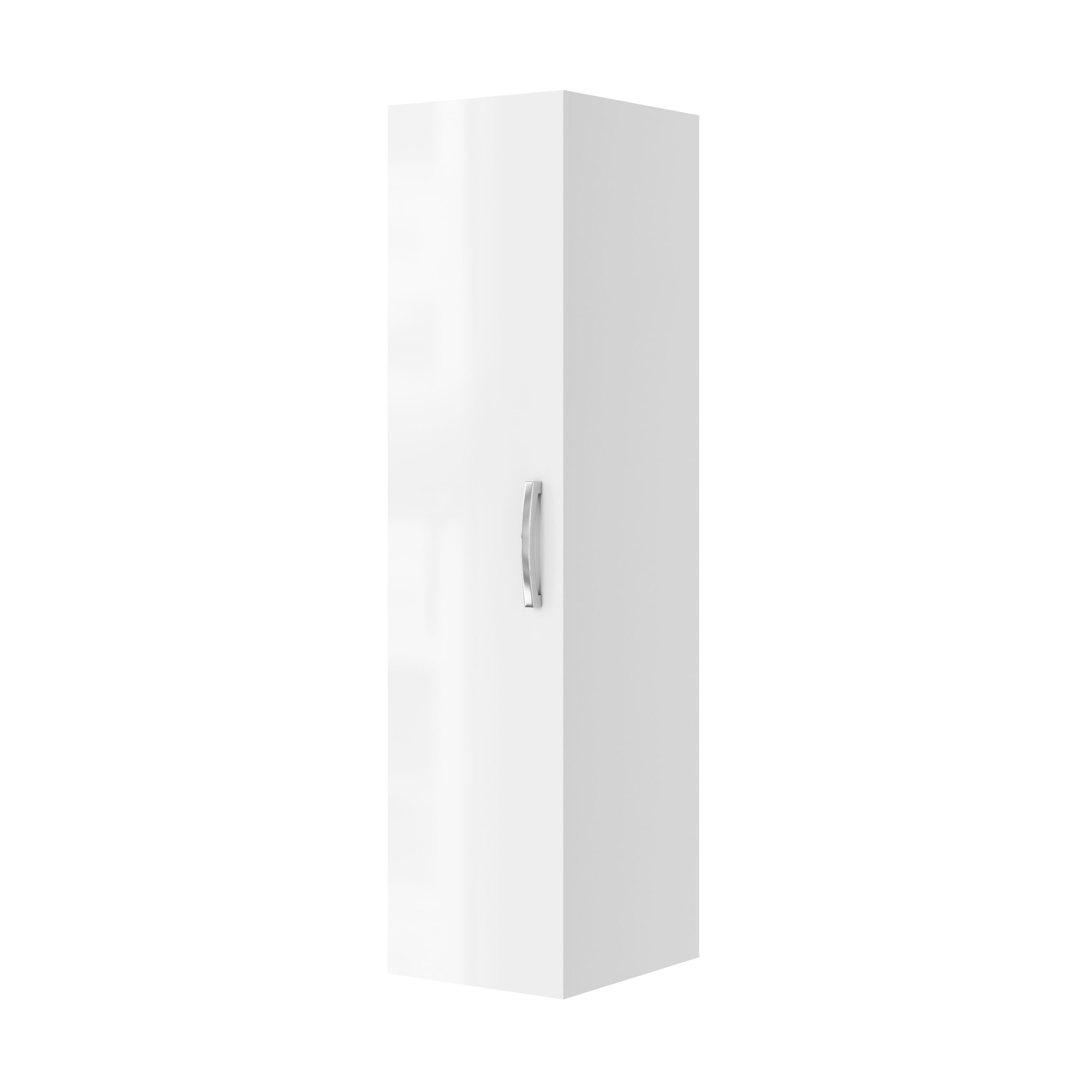Aruna Tall Gloss & matt White Single Bathroom Cabinet (H)112cm (W)27 ...