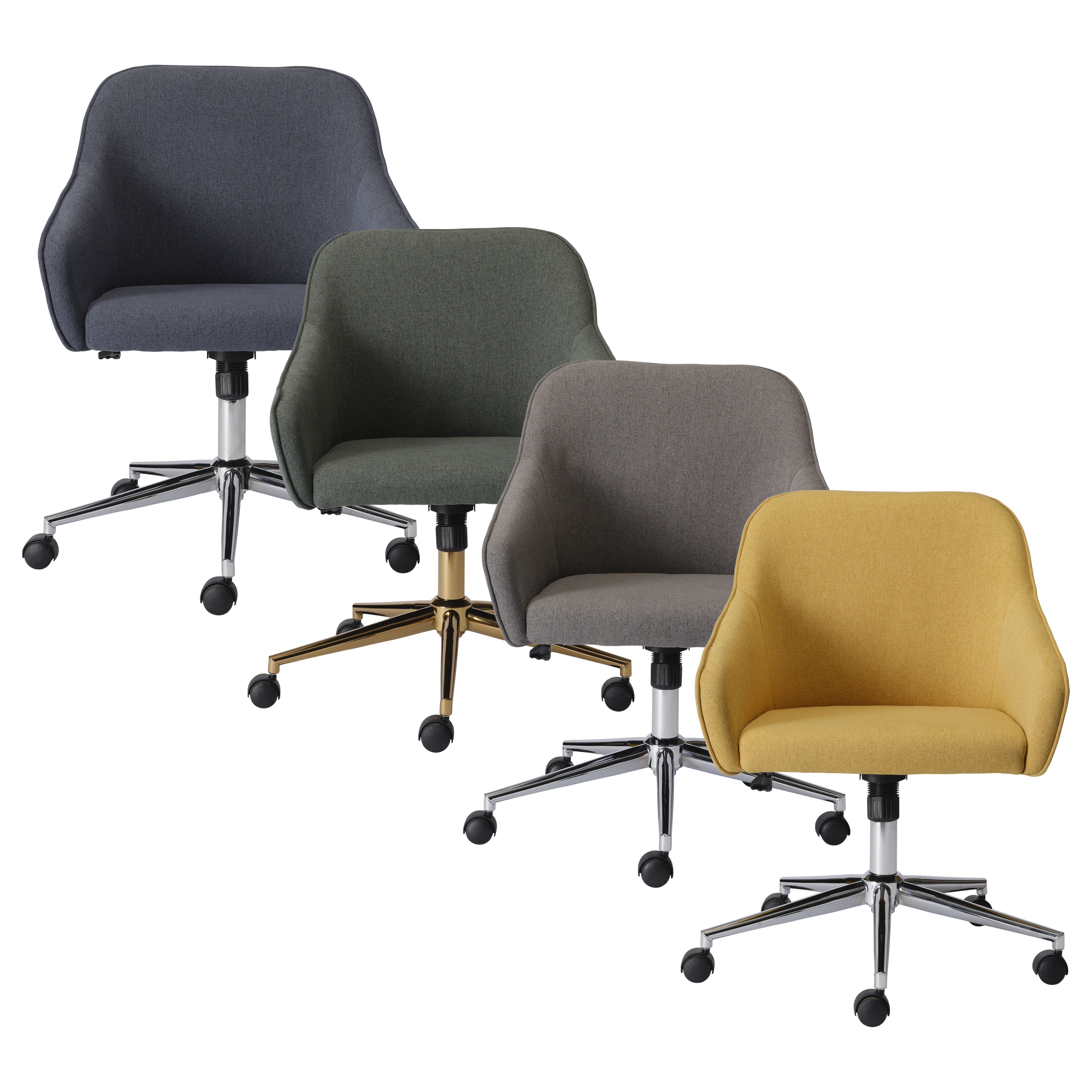 Arvor Green Linen effect Office chair H 945mm W 620mm D 640mm