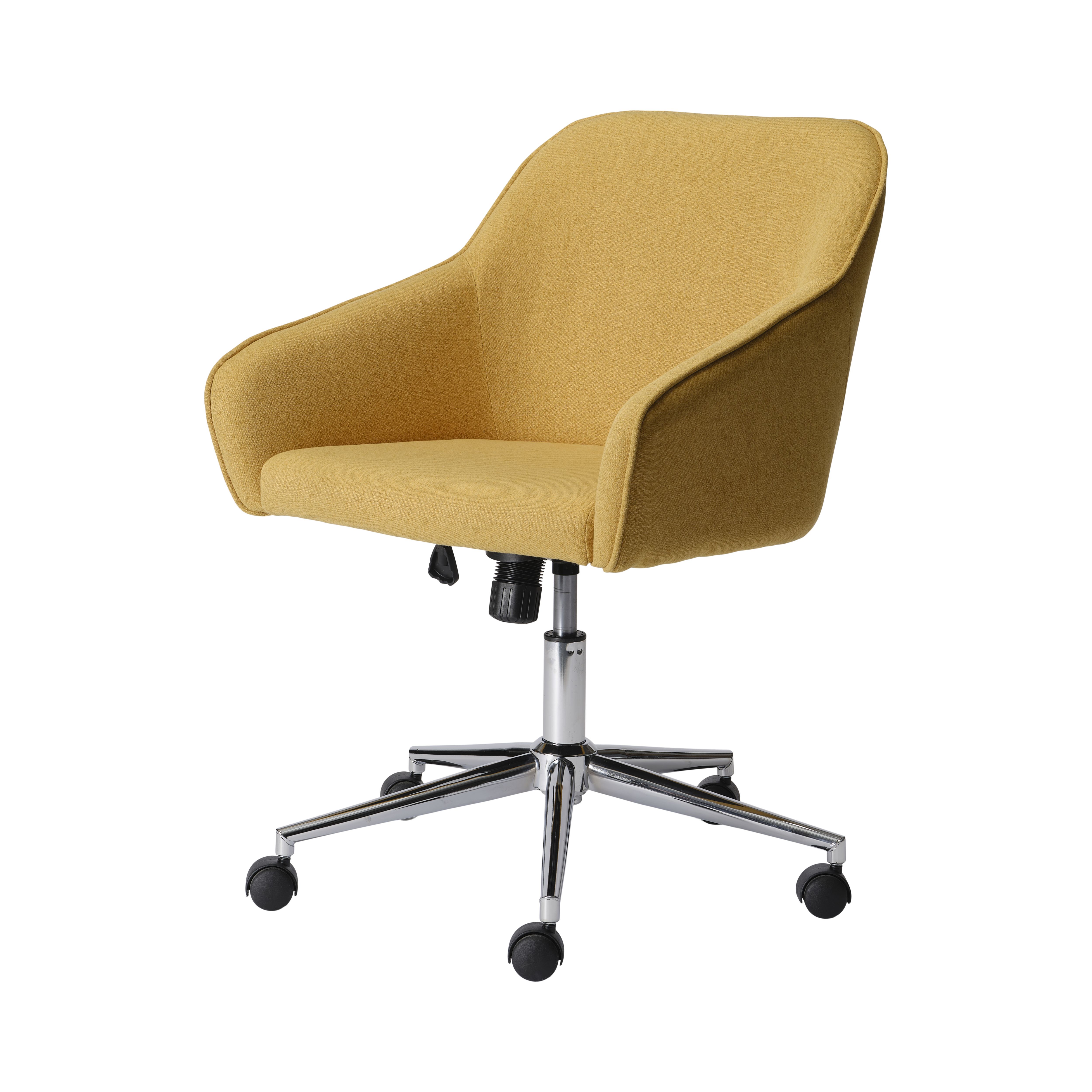 Arvor Yellow Linen effect Office chair H 945mm W 620mm D 640mm