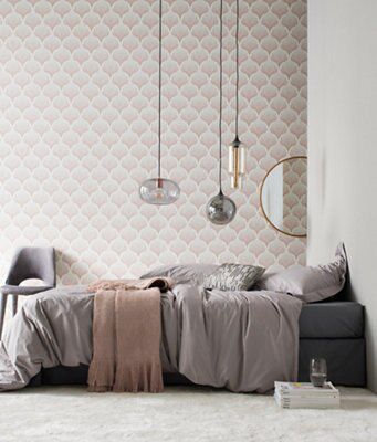As Creation Beige & pink Floral Embossed Wallpaper | DIY at B&Q