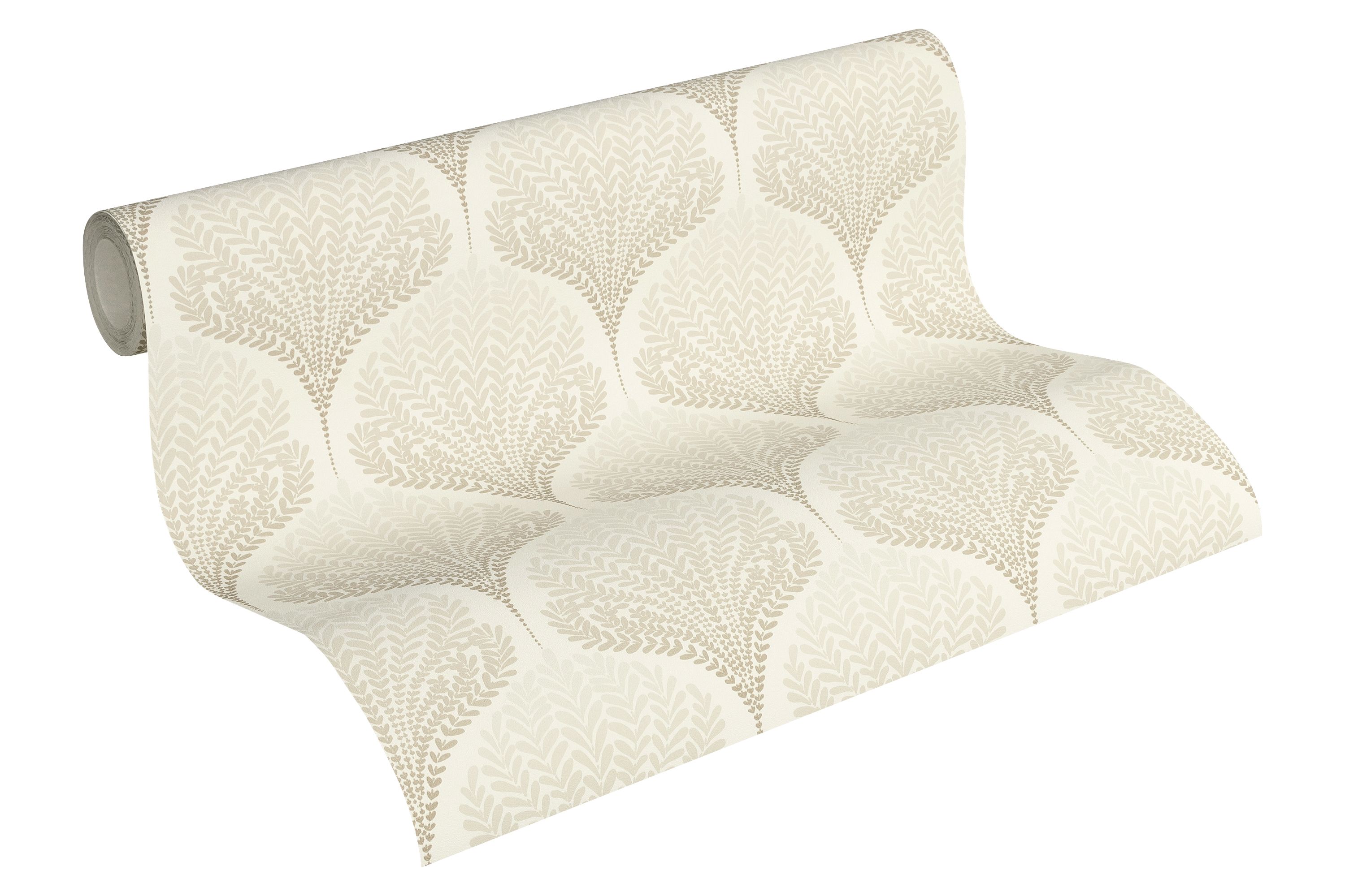 As Creation Beige & taupe Foliage Textured Wallpaper