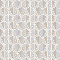 As Creation Bjorn Beige, brown & grey Geometric 3D effect Textured Wallpaper