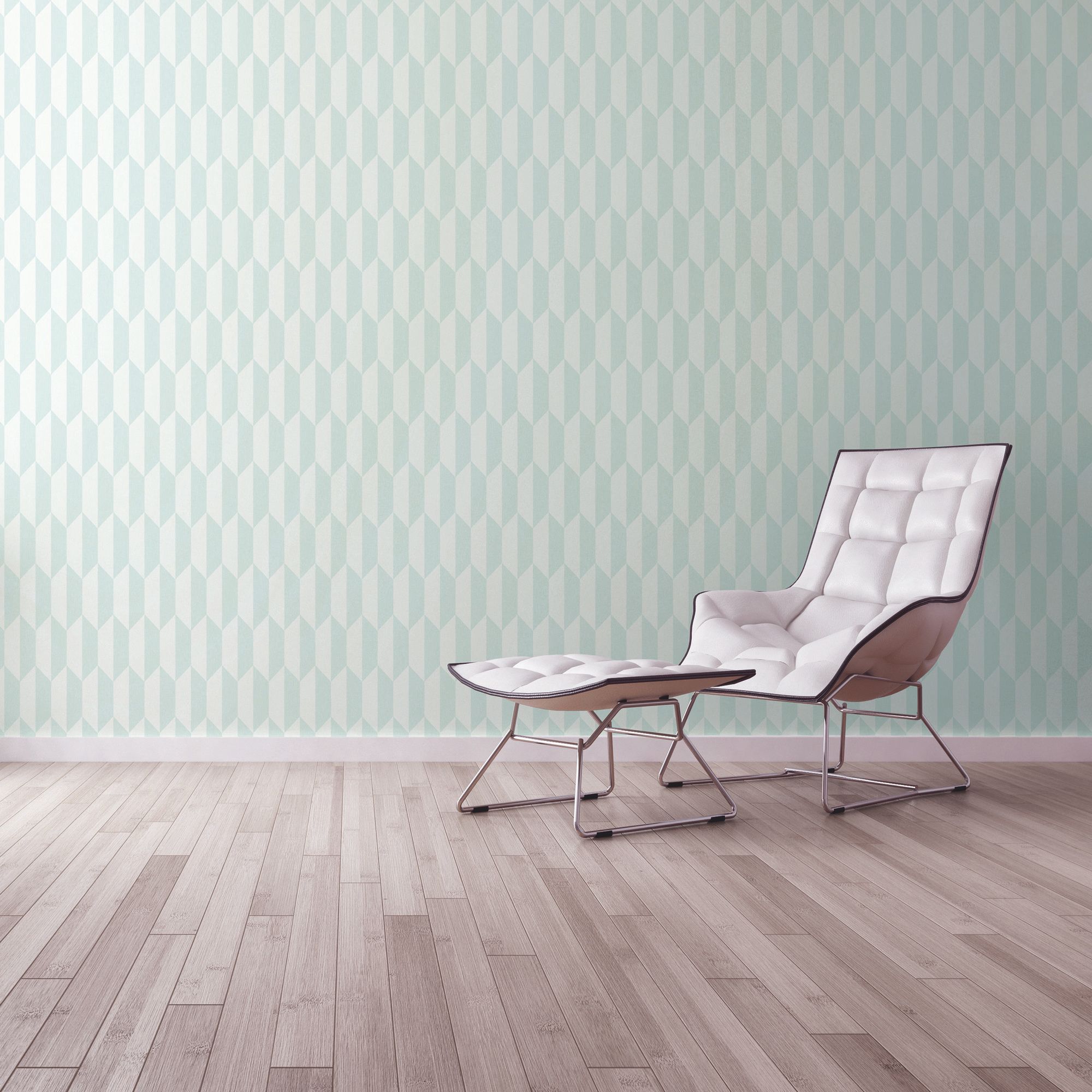As Creation Bjorn Blue & cream 3D effect Geometric Textured Wallpaper