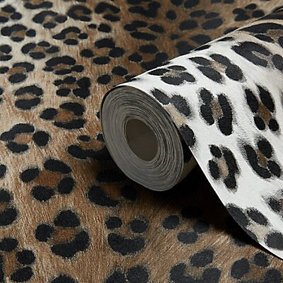 As Creation Dekora natural Black, brown & white Leopard skin Embossed  Wallpaper | DIY at B&Q